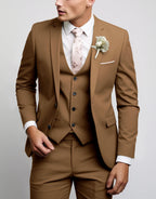 Men's 3 Piece Suit Set Slim Fit Formal Business Wedding Suit Jacket Vest Pants Set