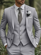 Men's 3 Piece Suit Set Slim Fit Formal Business Wedding Suit Jacket Vest Pants Set