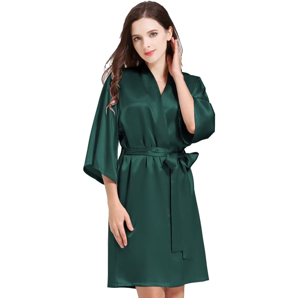 Women¡®s Silky Robes Satin Wedding Party Bridesmaid Robe Kimono Cardigan Loungewear Lightweight Nightgowns
