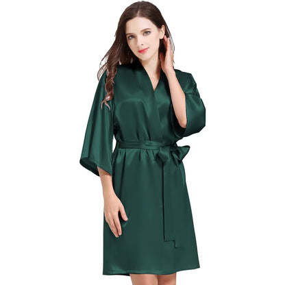 Women¡®s Silky Robes Satin Wedding Party Bridesmaid Robe Kimono Cardigan Loungewear Lightweight Nightgowns