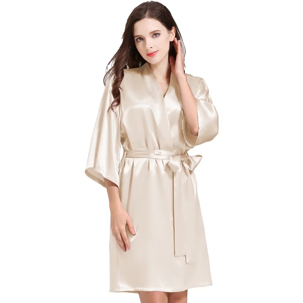 Women¡®s Silky Robes Satin Wedding Party Bridesmaid Robe Kimono Cardigan Loungewear Lightweight Nightgowns