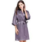 Women¡®s Silky Robes Satin Wedding Party Bridesmaid Robe Kimono Cardigan Loungewear Lightweight Nightgowns
