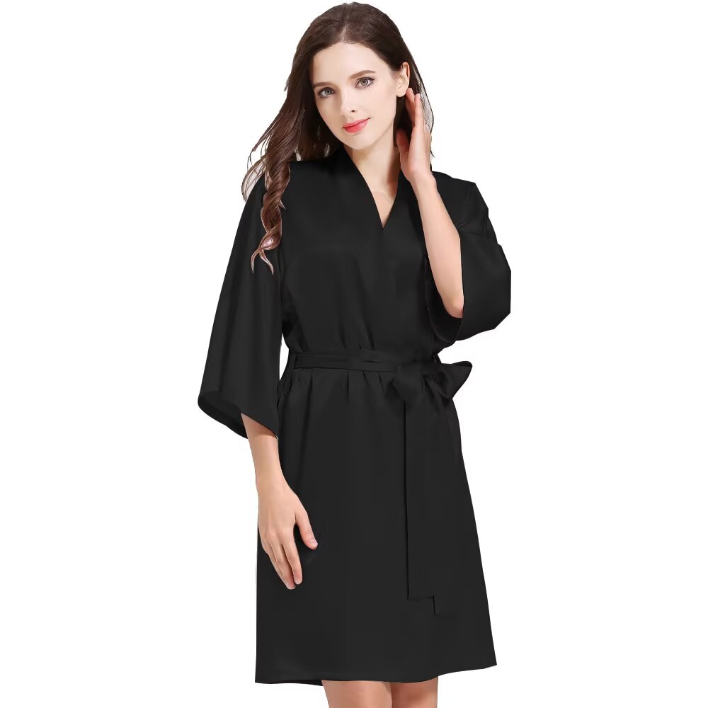 Women¡®s Silky Robes Satin Wedding Party Bridesmaid Robe Kimono Cardigan Loungewear Lightweight Nightgowns