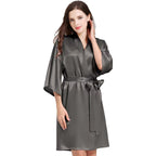 Women¡®s Silky Robes Satin Wedding Party Bridesmaid Robe Kimono Cardigan Loungewear Lightweight Nightgowns