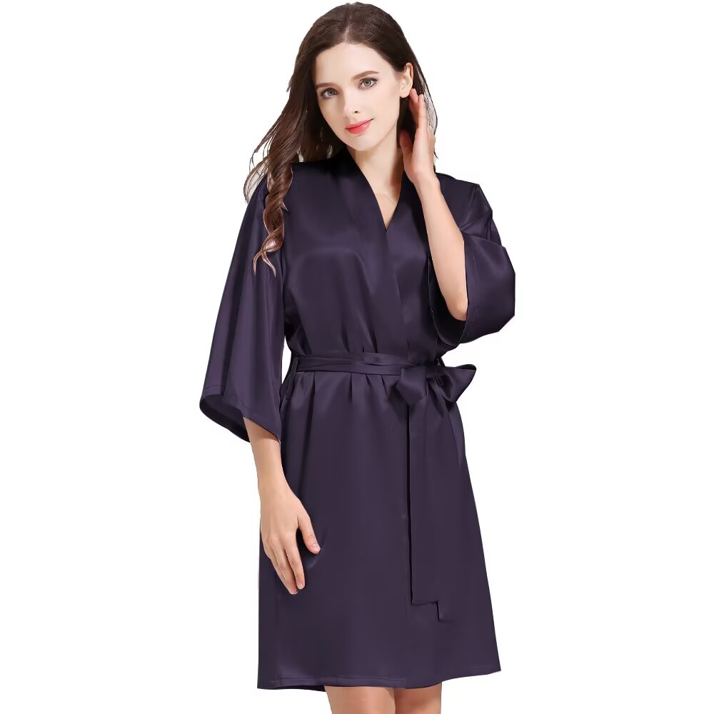 Women¡®s Silky Robes Satin Wedding Party Bridesmaid Robe Kimono Cardigan Loungewear Lightweight Nightgowns