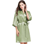 Women¡®s Silky Robes Satin Wedding Party Bridesmaid Robe Kimono Cardigan Loungewear Lightweight Nightgowns