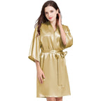 Women¡®s Silky Robes Satin Wedding Party Bridesmaid Robe Kimono Cardigan Loungewear Lightweight Nightgowns