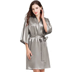 Women¡®s Silky Robes Satin Wedding Party Bridesmaid Robe Kimono Cardigan Loungewear Lightweight Nightgowns