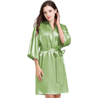 Women¡®s Silky Robes Satin Wedding Party Bridesmaid Robe Kimono Cardigan Loungewear Lightweight Nightgowns