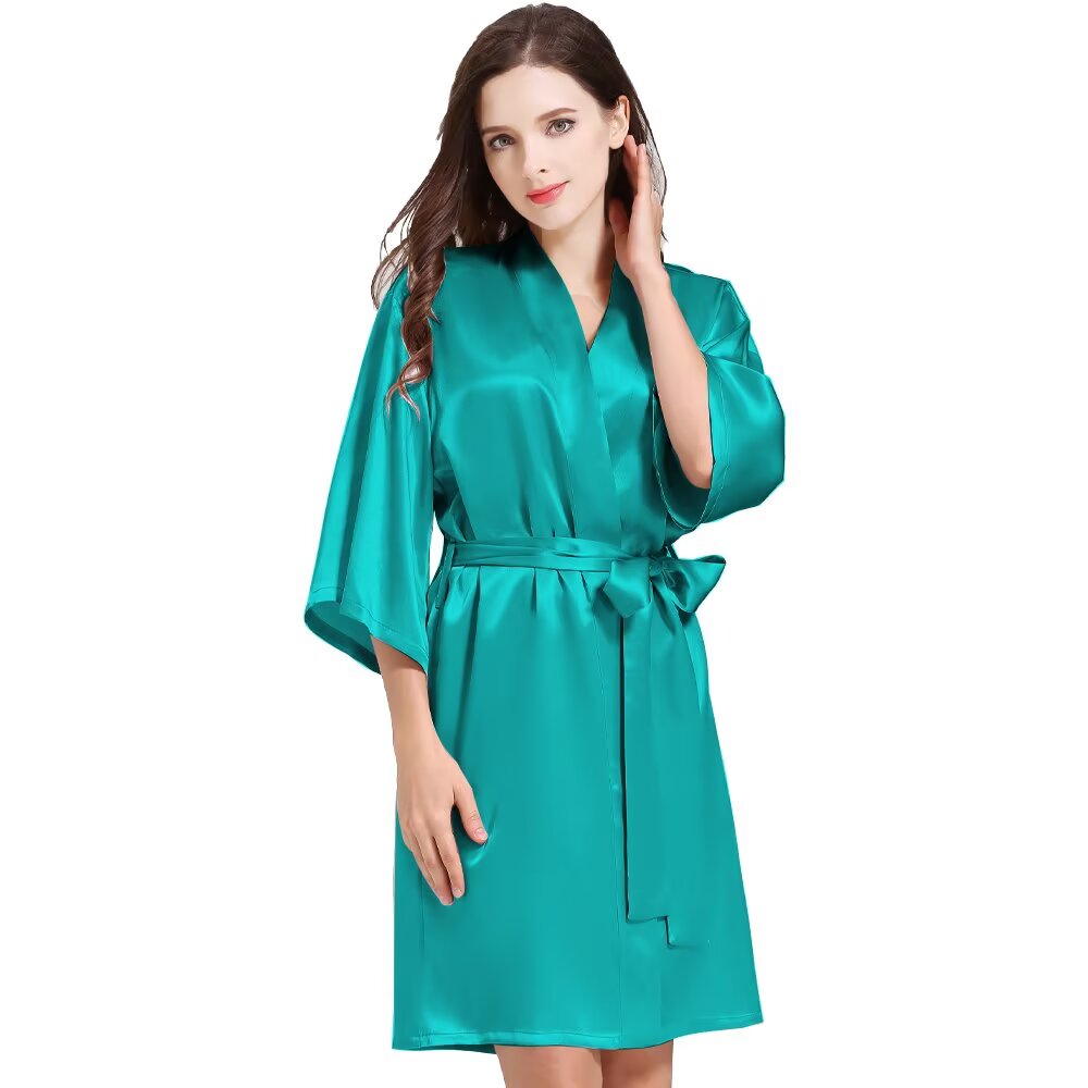 Women¡®s Silky Robes Satin Wedding Party Bridesmaid Robe Kimono Cardigan Loungewear Lightweight Nightgowns