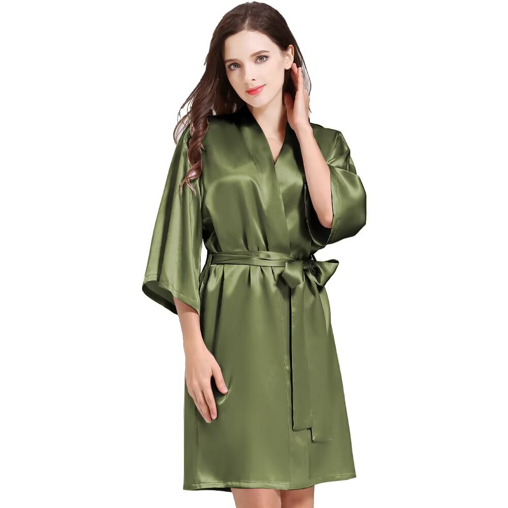 Women¡®s Silky Robes Satin Wedding Party Bridesmaid Robe Kimono Cardigan Loungewear Lightweight Nightgowns