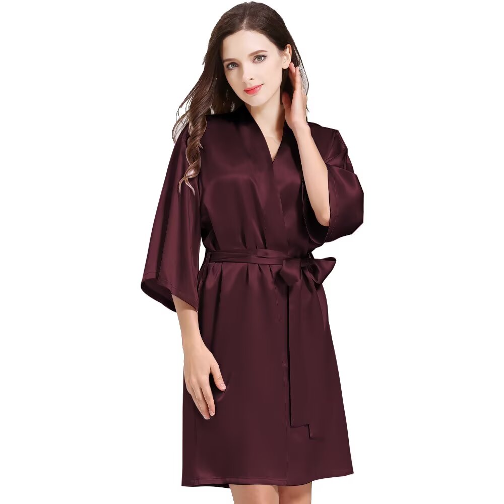 Women¡®s Silky Robes Satin Wedding Party Bridesmaid Robe Kimono Cardigan Loungewear Lightweight Nightgowns
