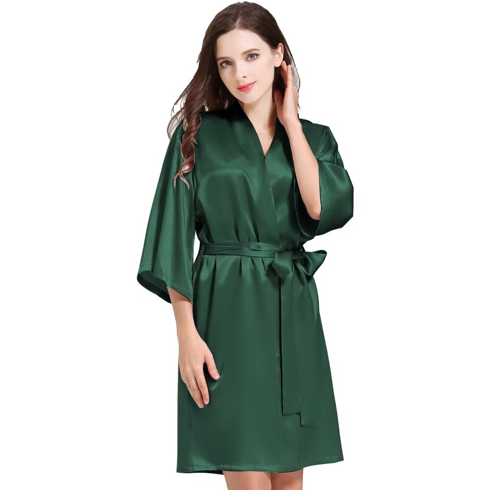 Women¡®s Silky Robes Satin Wedding Party Bridesmaid Robe Kimono Cardigan Loungewear Lightweight Nightgowns