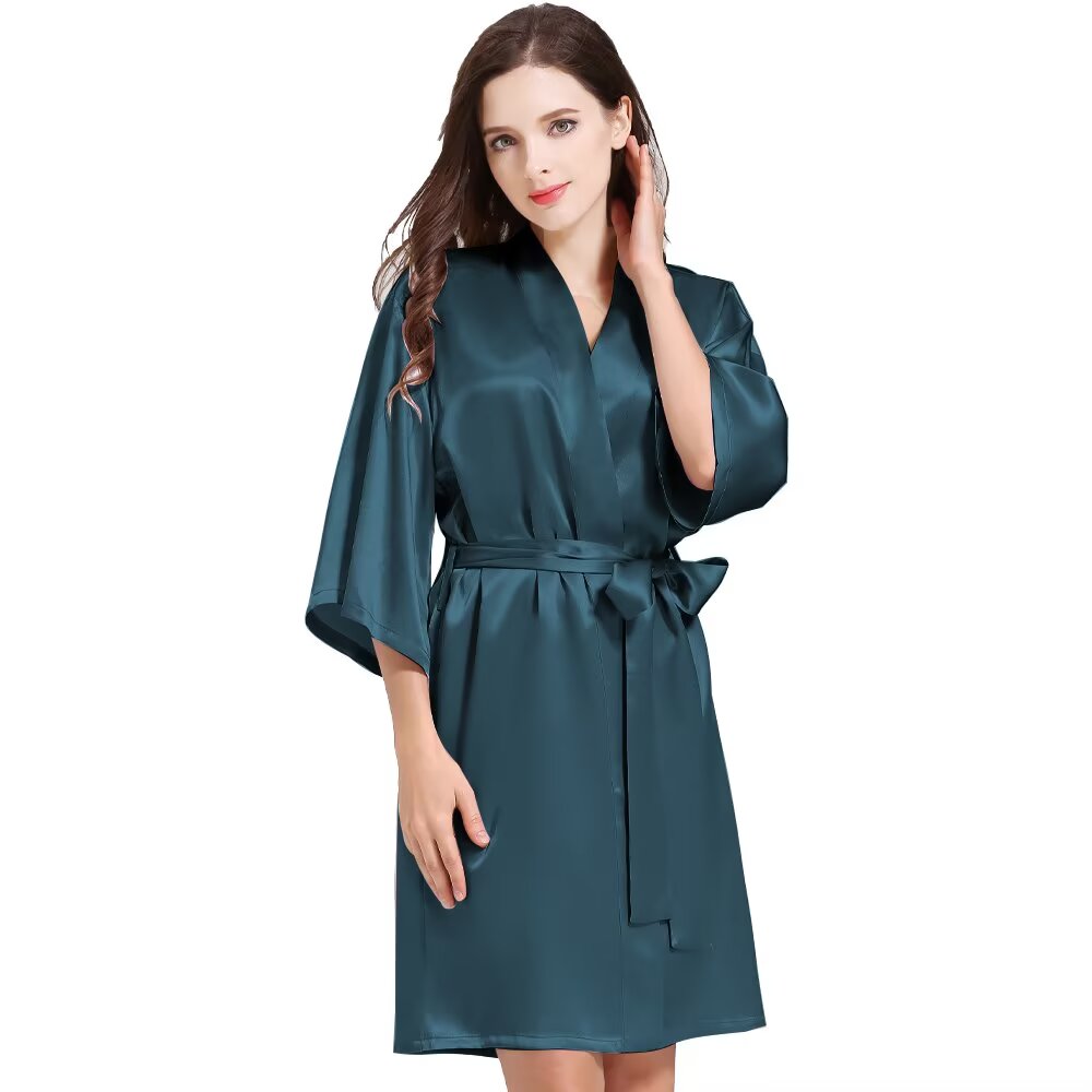 Women¡®s Silky Robes Satin Wedding Party Bridesmaid Robe Kimono Cardigan Loungewear Lightweight Nightgowns