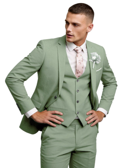 Men's 3 Piece Suit Set Slim Fit Formal Business Wedding Suit Jacket Vest Pants Set
