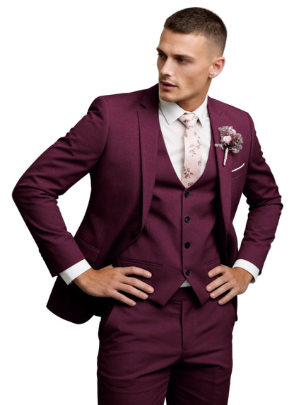 Men's 3 Piece Suit Set Slim Fit Formal Business Wedding Suit Jacket Vest Pants Set